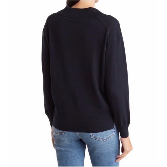 NWT Alex Mill Navy Hester Wool & Cotton Polo Sweater Size XS - Picture 2 of 6